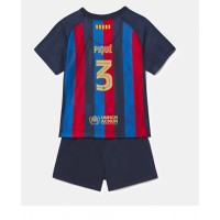 Fotbalové Dres Barcelona Gerard Pique #3 Dětské Domácí 2022-23 Krátký Rukáv (+ trenýrky)
